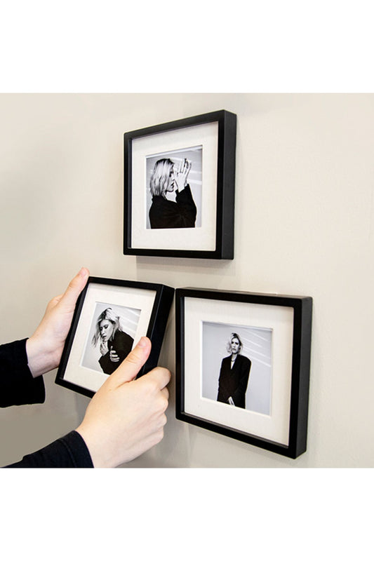 Sök-tak Paspartolu Fotoğraf Çerçevesi 14x14 Kare Çerçeve 3'lü Paket(FOTOĞRAFSIZ) - Siyah